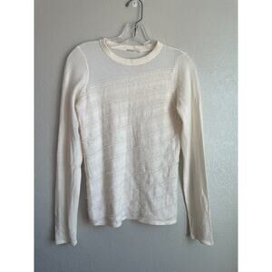 Elie Tahari Womens Merino Wool Sweater Warm White Size Small Long Sleeve